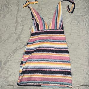 Short striped halter dress
